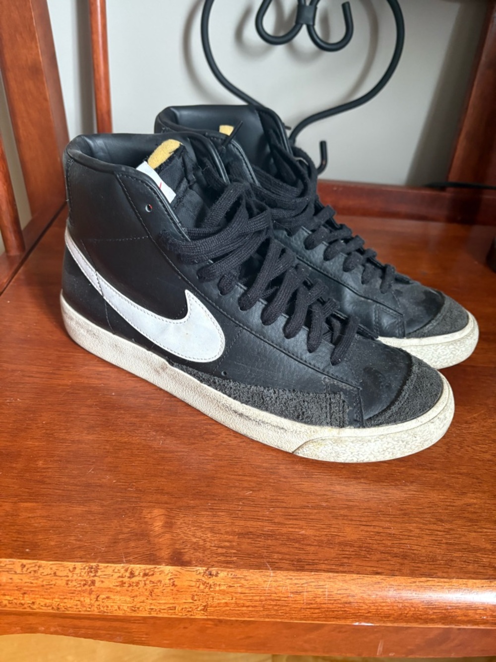 Nike Black High-Top Sneakers with White Swoosh
